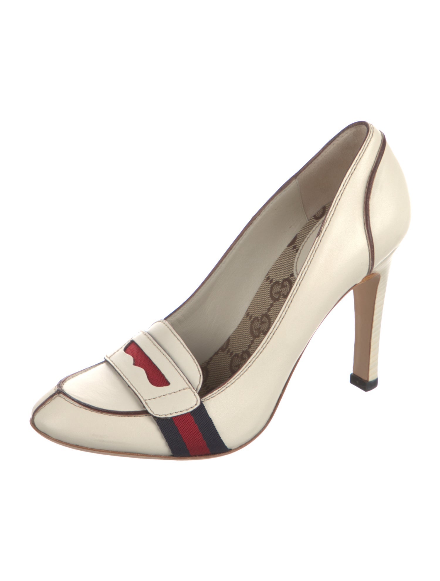 Gucci Leather Colorblock Pattern Pumps